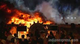 make in india week, make in india fire, maharashtra night, girgaum chowpatty, cause of fire, make in india fire updates, mumbai fire brigade, mumbai news, india news, latest news