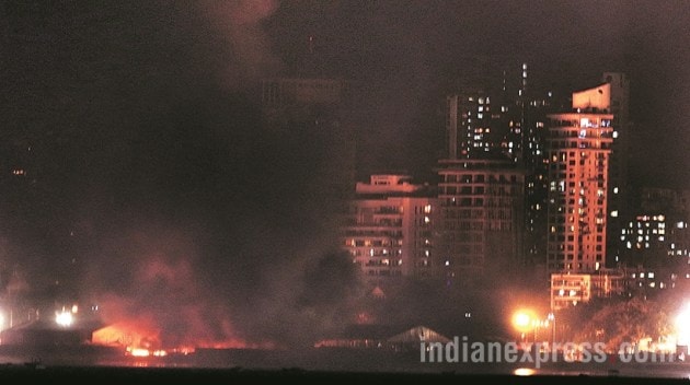 fire at make in india, make in india fire, make in india, make in india week, make in india mumbai fire, make in india stage fire, mumbai fire, mumbai fire yesterday, mumbai fire photos, mumbai make in india photos, make in india week photos