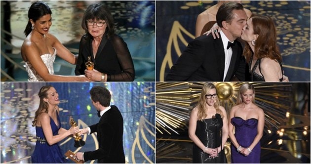 oscars, oscar awards 2016, priyanka chopra, oscar awards presenters, oscars presenters, priyanka presenters, priyanka oscars pics, henry cavill, charlize theron, kate winslet, oscars pics, awards pics, the academy, oscar awards pics, oscars stage pics, entertainment