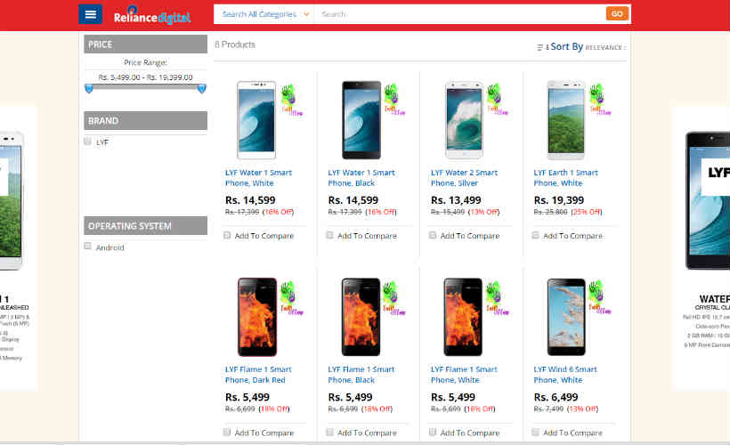 Reliance LYF, Reliance LYF, Reliance Jio LYF, LYF Wind 6, LYF Flame 1, LYF Wind 6 price, LYF Flame 1 price, Earth 1, LYF Earth 1, LYF Water 1, LYF Water 2, budget smartphones, 4G, 4G phones, technology, technology news