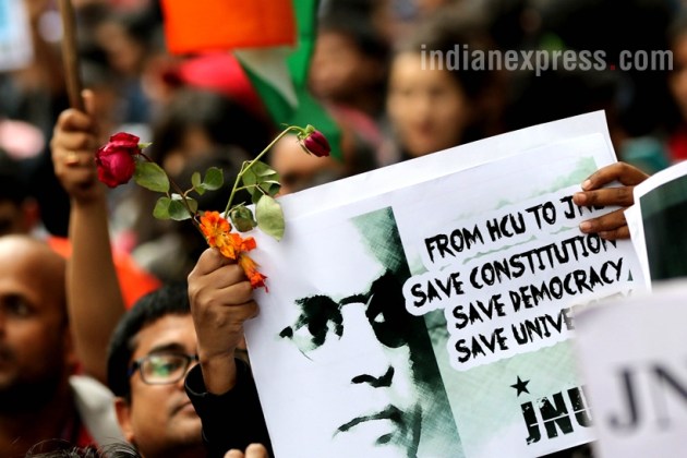 jnu, jnu protest, jnu protest photos, jnu news, jnu photos, jnu latest news, jnu president, jnusu president, jnusu, kanhaiya kumar, kanhaiya kumar release, kanhaiya kumar arrest,kanhaiya kumar hearing, delhi protests, delhi protest photos, jantar mantar, india news