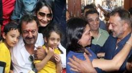Sanjay Dutt, Sanjay Dutt photos, Sanjay Dutt release, Sanjay Dutt release photos, Sanjay Dutt kids, Sanjay Dutt kids photos, Sanjay Dutt family, Sanjay Dutt terrorist, Sanjay Dutt photos, Sanjay Dutt Iqra, Shahraan, Sanjay Dutt Shahraan, Iqra , Shahraan, Maanyata, Sanjay Dutt Maanyata Photos