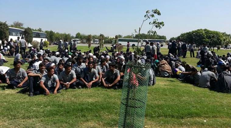 tata motors, tata motors sanand plant, strike at tata motors plant, strike at tata motors sanand plant, lack of wage hike, reason for strike at tata motors, india news, tata motors news, what is tata motors, indian express news