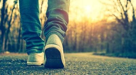 Woman jeans and sneaker shoes