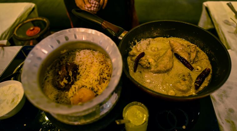 Biryani, biryani recipe, qorma recipe, resala recipe, Express recipes, Kolkata biryani, Awadhi cuisine, Awadhi food, Lucknow, nawab, Wajid Ali Shah, khansama, potatoes, recipes with potatoes, potatoes in biryani, Manzilat Khan, Bengali cuisine, Bengali food, Mughals, hilsa, bandel