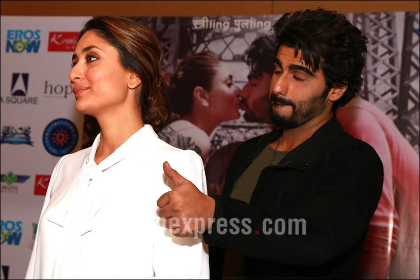 kareena kapoor, kareena kapoor khan, ki and ka, arjun kapoor, r balki, ki and ka conference, kareena kapoor press conference, ki and ka images, kareena kapoor pics, kareena kapoor arjun kapoor pics, arjun kapoor pics, kareena arjun pics, entertainment