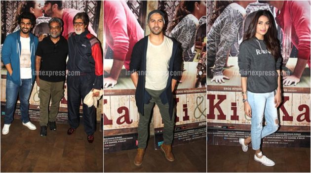 Ki and ka, Kareena Kapoor, Arjun Kapoor, Amitabh Bachchan, Jaya Bachchan, Varun Dhawan, Varun Sharma, Athiya Shetty, Aditi Rao Hydari, Ayushmann Khurrana, R Balki, Ki and ka screening, ki and ka screening pics