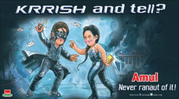 Amul's ad on Hrithik and Kangana's fight/ Amul.com