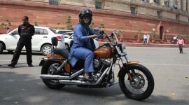 ranjeet ranjan, ranjeet ranjan motorbike, ranjeet ranjan harley davidson, ranjit ranjan, women MP on bike, ranjit ranjan ride motorbike, harley davidson, international women's day