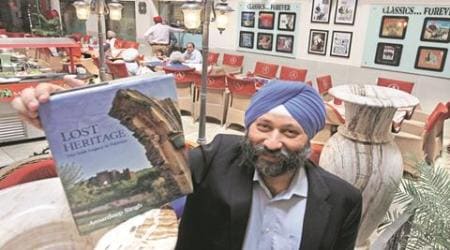 Amardeep Singh Author with his book `LOST HERITAGE' during a press conference in Chandigarh on Tuesday, March 01 2016. Express photo by Jaipal Singh