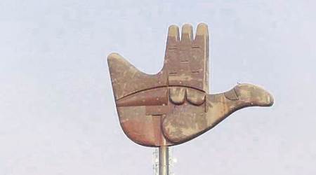 Corbusier designed Open Hand near Secretariat in Chandigarh.