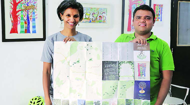 Chhaya Bhanti of Vertiver and Swapan Mehra of Iora Ecological Solutions, leaders of the two organisations behind the map. Express