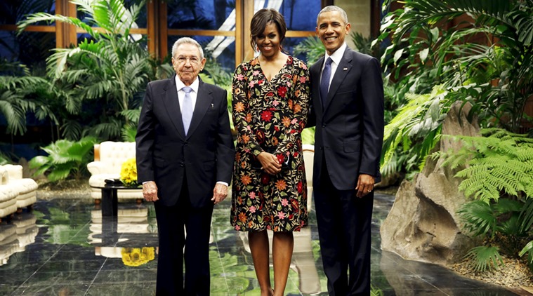 Michelle Obama wears Kashmiri gown at Cuba State Dinner | Fashion News ...