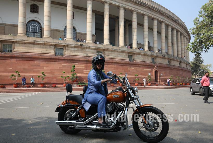 Ranjeet Ranjan, Ranjeet Ranjan Rides Harley, Ranjeet Ranjan Rides bike, Ranjeet Ranjan Womens day, Ranjeet Ranjan Parliament, Pappu Yadav wife, Lok Sabha Mp Ranjeet Ranjan, Ranjeet Ranjan Pics, Ranjeet Ranjan Photos