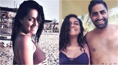 Shveta Salve, Shveta Salve baby bump bikini, shveta salve bikini, Shveta Salve bikini bump hermeet singh, shveta salve husband photos