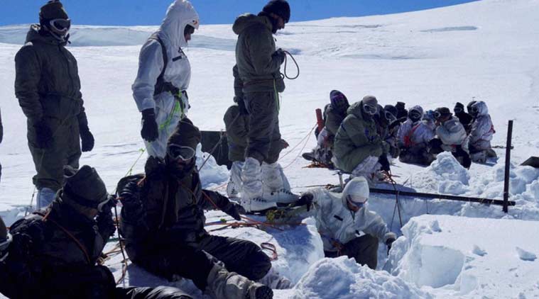 siachen, siachen glacier, siachen avalanche, siachen avalanche missing jawan, soldier dead siachen, siachen jawan death, mortal remains siachen death, india news, kashmir news, siachen news, latest news