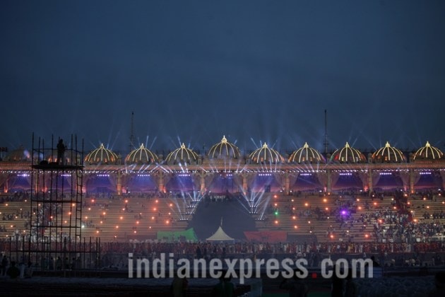 world culture festival, world cultural festival, sri sri, ravi shankar, art of living foundation, sri sri ravi shankar, sri sri world culture festival, ngt fine sri sri, sri sri event yamuna bank, yamuna floodplain world culture festival, world culture festival stage, world culture festival photos, art of living, art of living 35 years, wcf photos, sri sri photos, india news, latest news