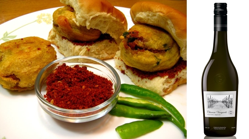 wine pairing, indian food and wines, wine with street food, Nikhil Agarwal, wines of india, Charosa Viognier, vada pao, Sula Riesling, sev puri, Ragda Pattice, York Rose