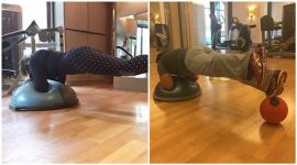 Sunny Leone, Sunny Leone Planking Exercise, Uday Chopra, Sunny Leone Vs Uday Chopra, Sunny Leone Twitter, Sunny Leone plank off competition, Sunny Leone Uday Chopra Planking Exercise, Entertainment news