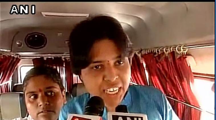 Activist Trupti Desai after she was detained.