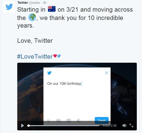 Twitter has a new message for users on its 10th anniversary ...