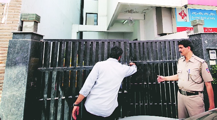 Pankaj Narang’s residence in Vikaspuri. (Express photo by Praveen Khanna)