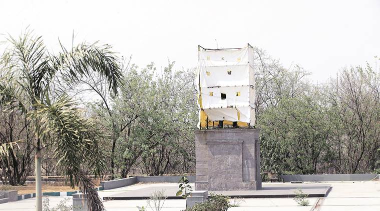 Dr. Babasaheb Ambedkar statue at Savitribai Phule Pune University. Express Photo By Pavan Khengre,09.04.16,Pune.