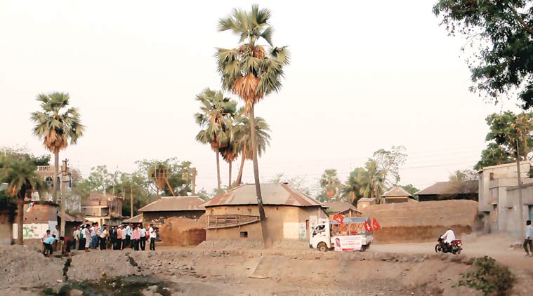The body of Sheikh Fazal Haque, a CPM polling agent who was killed Thursday night, reaches his village Friday. (Express Photo by Subham Dutta)