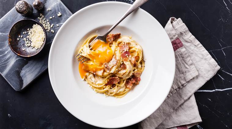 Whose pasta is it anyway? The Pasta alla carbonara, traditionally made using sphagetti, turned into a one-pot farfelle dish in a French food website video. (Photo: Thinkstock)