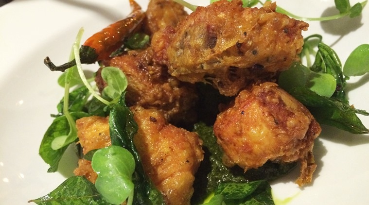 There was nothing Kerala about the spiced Kerala fried chicken although the green coriander pesto chutney it was served with was extremely edible.