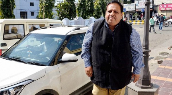 Jalandhar: Punjab SAD MLA from Phillaur Avinash Chander arrives to appear before ED office in drugs mafia case in Jalandhar on Tuesday. PTI Photo (PTI3_8_2016_000270A)