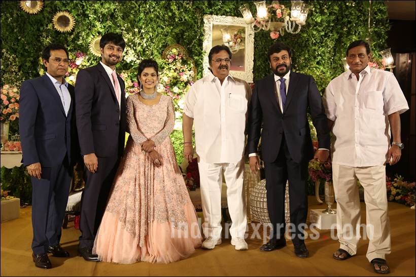 sreeja, sreeja reception, sreeja recpetion pics, sreeja marriage, chiranjeevi, chiranjeevi sreeja, chiranjeevi daughter, allu arjun, ram charan teja, venkaiah naidu, chandrababu naidu, aravind swami, rakulpreet, radhuka sarathkumar, sreeja wedding recpetion pics, entertainment