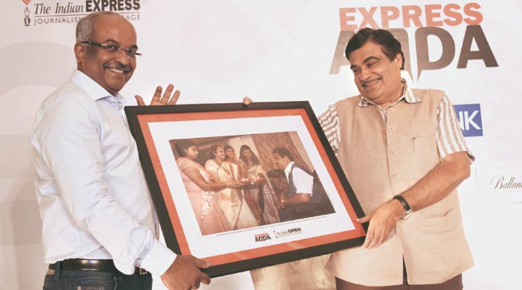 Nitin Gadkari, Union Minister Nitin Gadkari, Nitin Gadkari, Express Adda, Waterless in Marathwada, Sagar Mala Project, PPP in road construction, Gadkari, indian express, maharashtra drought, indian express adda, india news, express adda, express adda with nitin gadkari, indian express adda, india news, gadkari photos