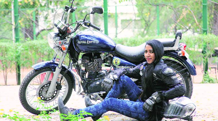 Girl riding royal online enfield