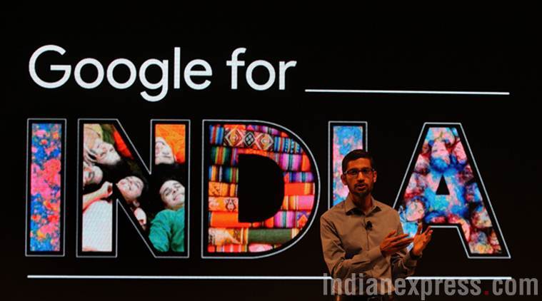 Google CEO Sundar Pichai at company's Google for India event (Source: Express Photo by Renuka Puri)