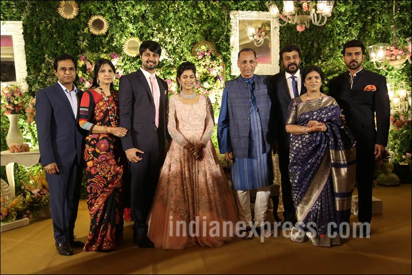 sreeja, sreeja reception, sreeja recpetion pics, sreeja marriage, chiranjeevi, chiranjeevi sreeja, chiranjeevi daughter, allu arjun, ram charan teja, venkaiah naidu, chandrababu naidu, aravind swami, rakulpreet, radhuka sarathkumar, sreeja wedding recpetion pics, entertainment