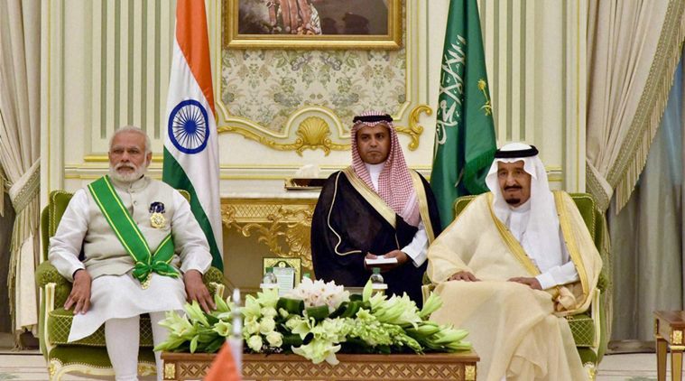  Prime Minister Narendra Modi at the signing of agreements between India and the Kingdom of Saudi Arabia in Riyadh on Sunday. PTI Photo