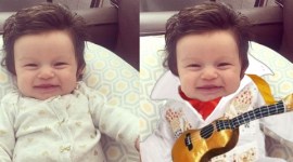 Isabelle Kaplan, baby born with full hair, full head of hair, Internet meme, Anchorman, Ron Burgundy, Elvis Presley, Jailhouse Rock, Doctor Who, Harry Potter, Head and Shoulders, Wolverine, Hugh Jackman