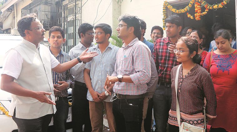 The Maharashtra Association of Resident Doctors (MARD) meetings with state Education Minister Vinod tawde Residence: Bungalow, Mantralaya,Mumbai on Saturday. Express Photo By-Ganesh Shirsekar 09/04/2016