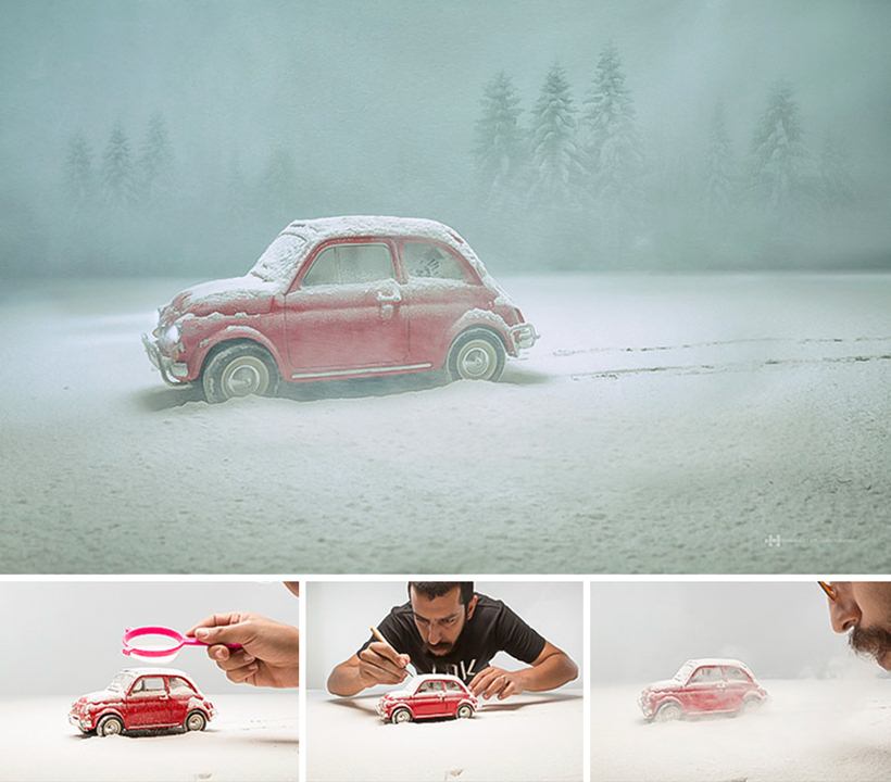 Photographer Felix Hernández Rodríguez scales a car toy model and the  result is fascinating