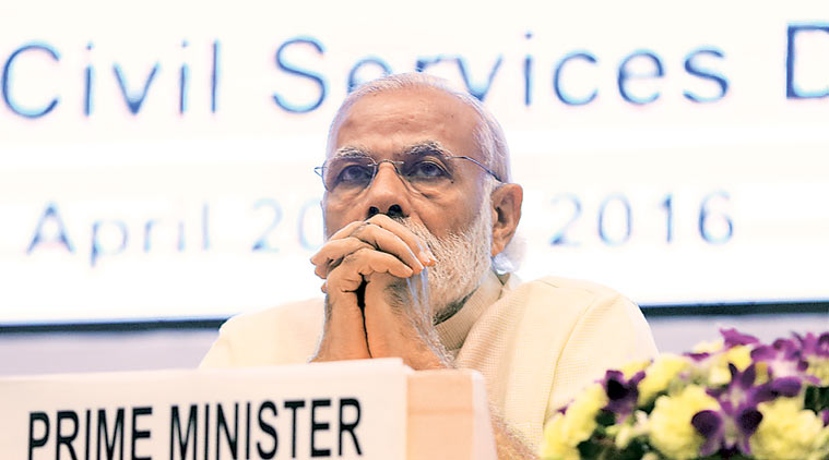 Prime Minister Narendra Modi at the Civil Services Day function in New Delhi on Thursday. Amit Mehra
