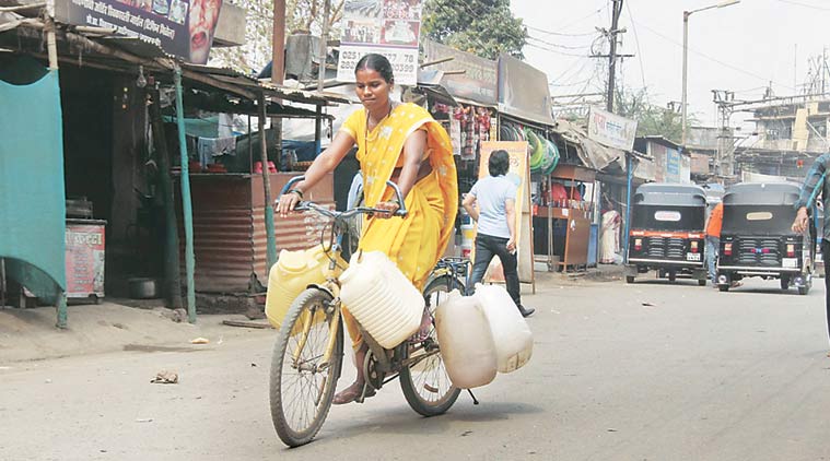 This year’s urban water scarcity amid Maharashtra’s worst-ever drought has exacerbated the situation. (Express Photo by Deepak Joshi)