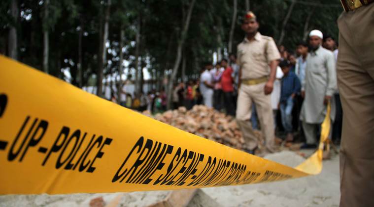 NIA officer Tanjeel Ahman was shot dead by two bikers in Sahspur area of Bijnor District in UP on Sunday Morning. (Source: Express Photo by Gajendra Yadav)