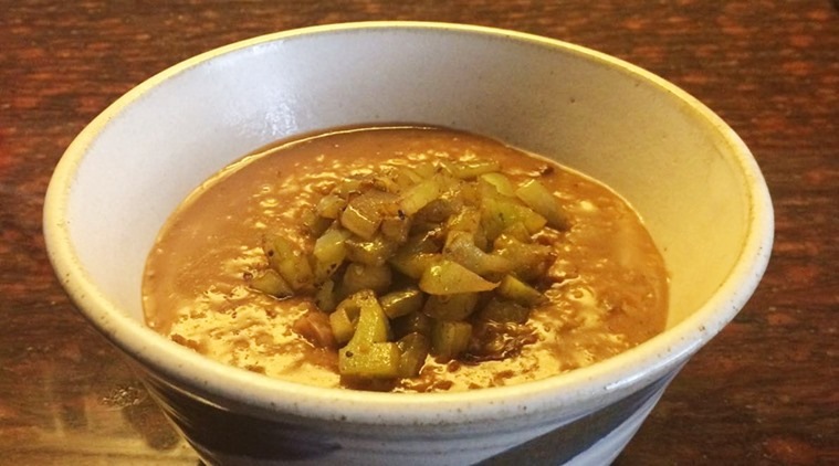 Add a broth made of lemon grass, Kaffir lime leaves, galangal, garlic and bird eye chillies to your oatmeal and your Tom Yam oatmeal is ready.