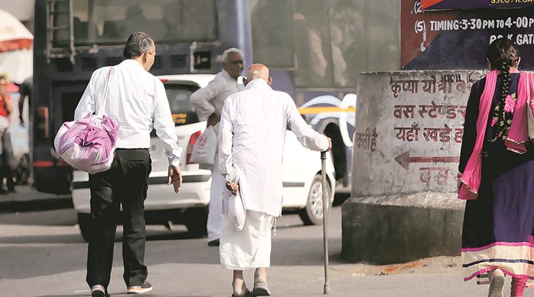 People having the tough time to get the transport during Odd-Even Phase II in Delhi on April 18th 2016.Express photo by Ravi Kanojia.