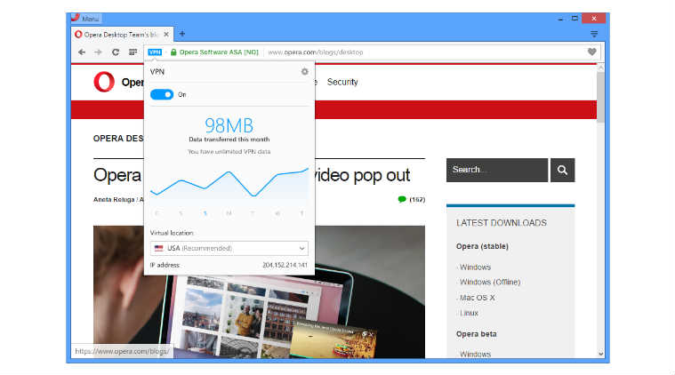 Opera browser adds free built-in VPN for better online ...