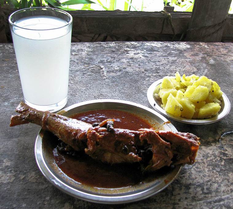 Kappa (tapioca), fish and toddy at Kadamakkudy toddy shop, near Varapuzha, Ernakulam.