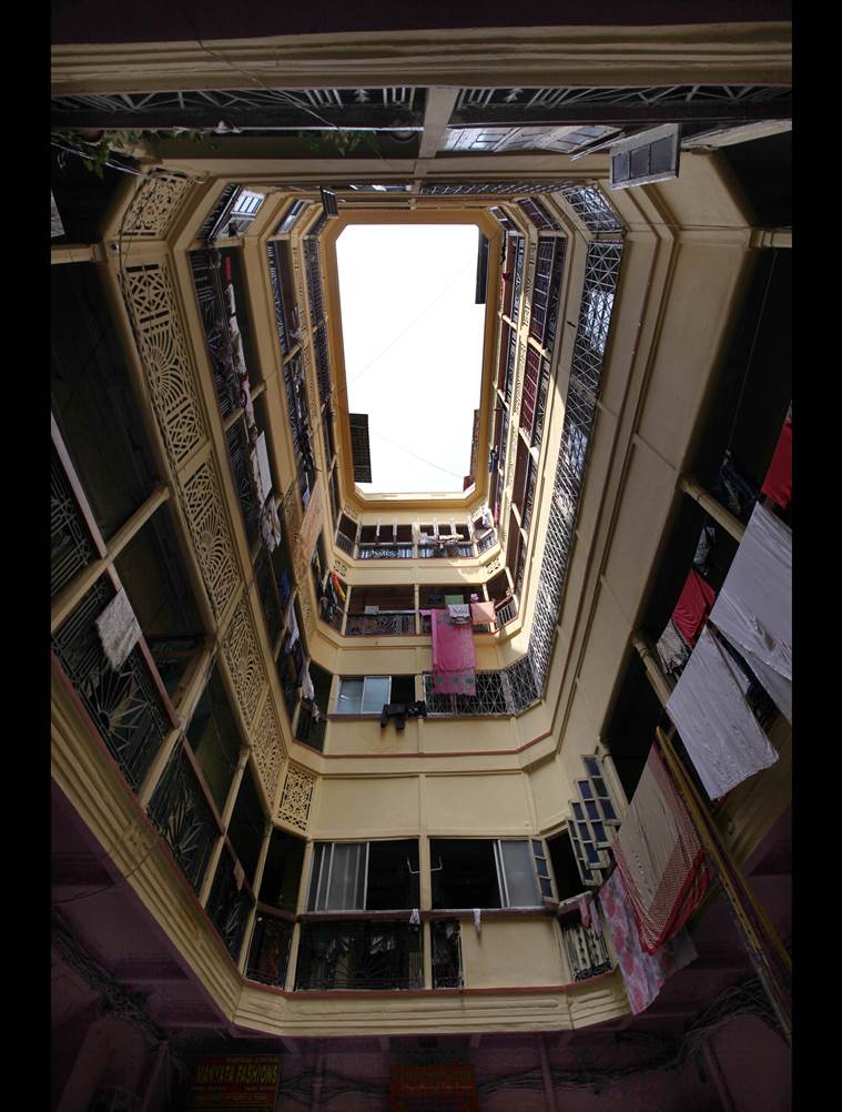 One of the affected house on Kali Krishna Tagore street. (Express photo by Partha Paul)