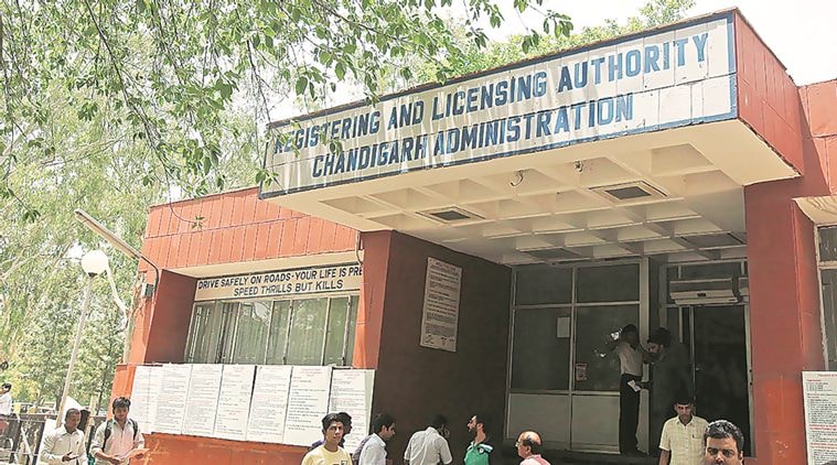 A view of office of Regional Licencing Authority in Sector 17 of Chandigarh. Express photo
