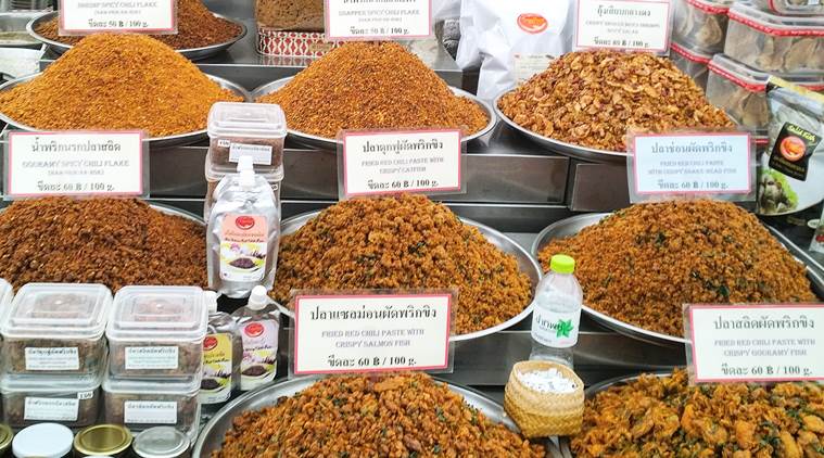 Spices and condiments at the Or Tor Kor market. (Photo: Ashwin Rajagopalan)